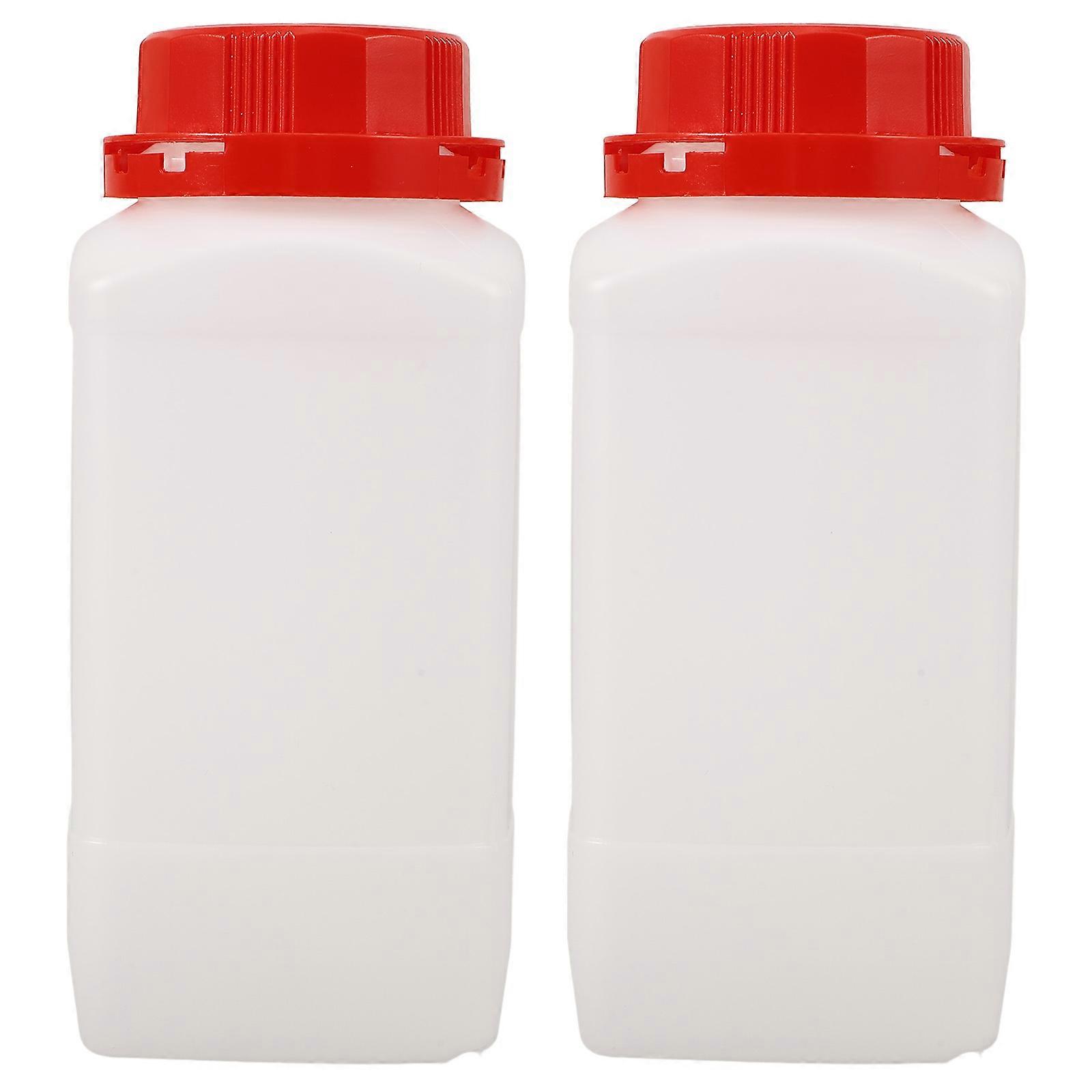 Plastic Reagent Bottle 1000ml Container Designed For Laboratory Use With Cylindrical Shape And Leak-Proof Sealing 2Pcs