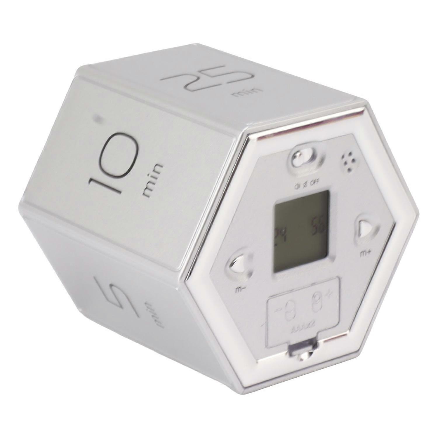 Hex Flip Timer with Mute Alarm Function Magnetic Time Management Cube Timer with LCD Screen for Cook