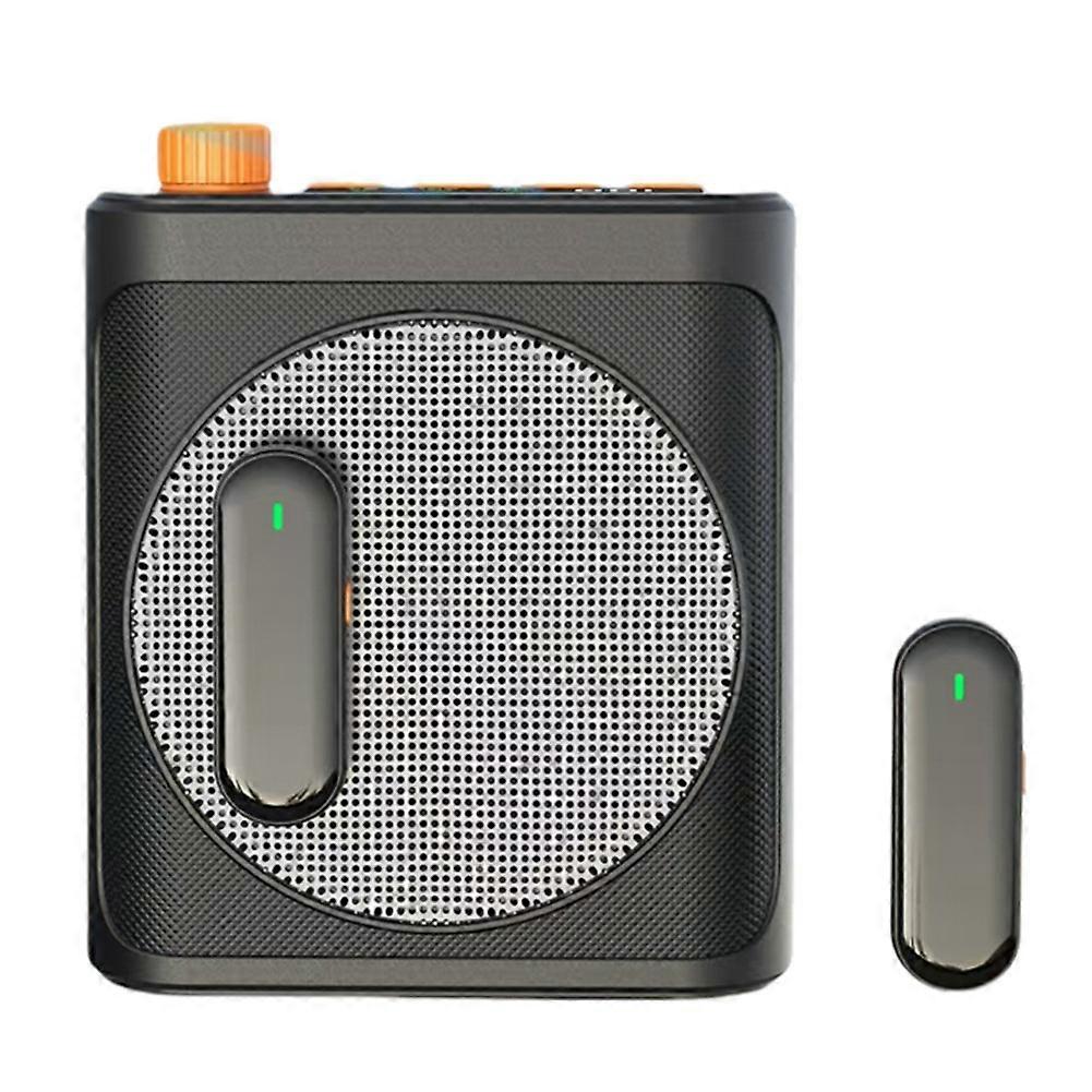Wireless Lavalier Microphone Portable Voice Amplifier with 2 Mic, Rechargeable Speaker for Classroom, Meetings, Speeches