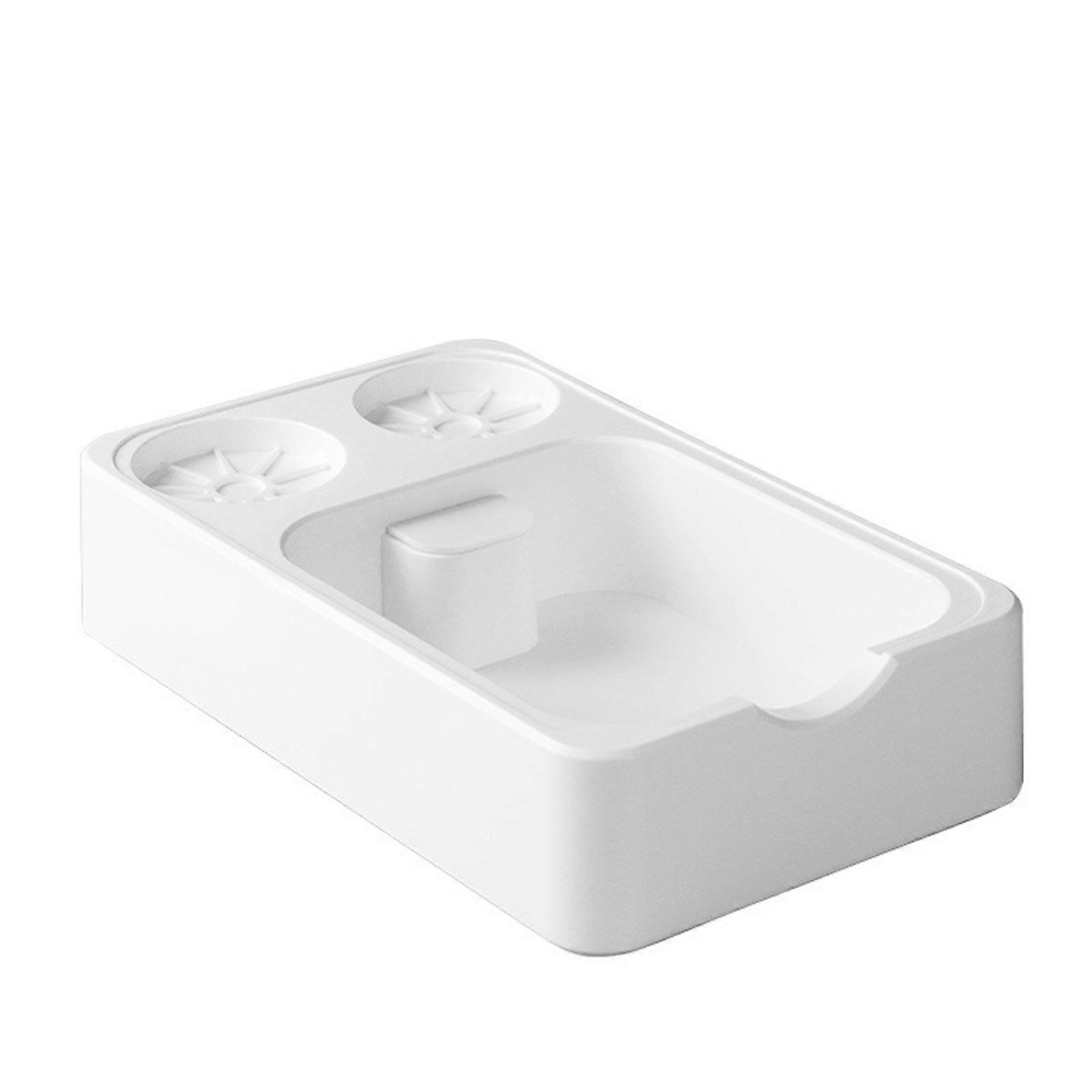 Coffee Tamper Stand ABS Texture Featuring Coffee Grounds Bin Suitable for Home and Office for Safe and Efficient Use  White