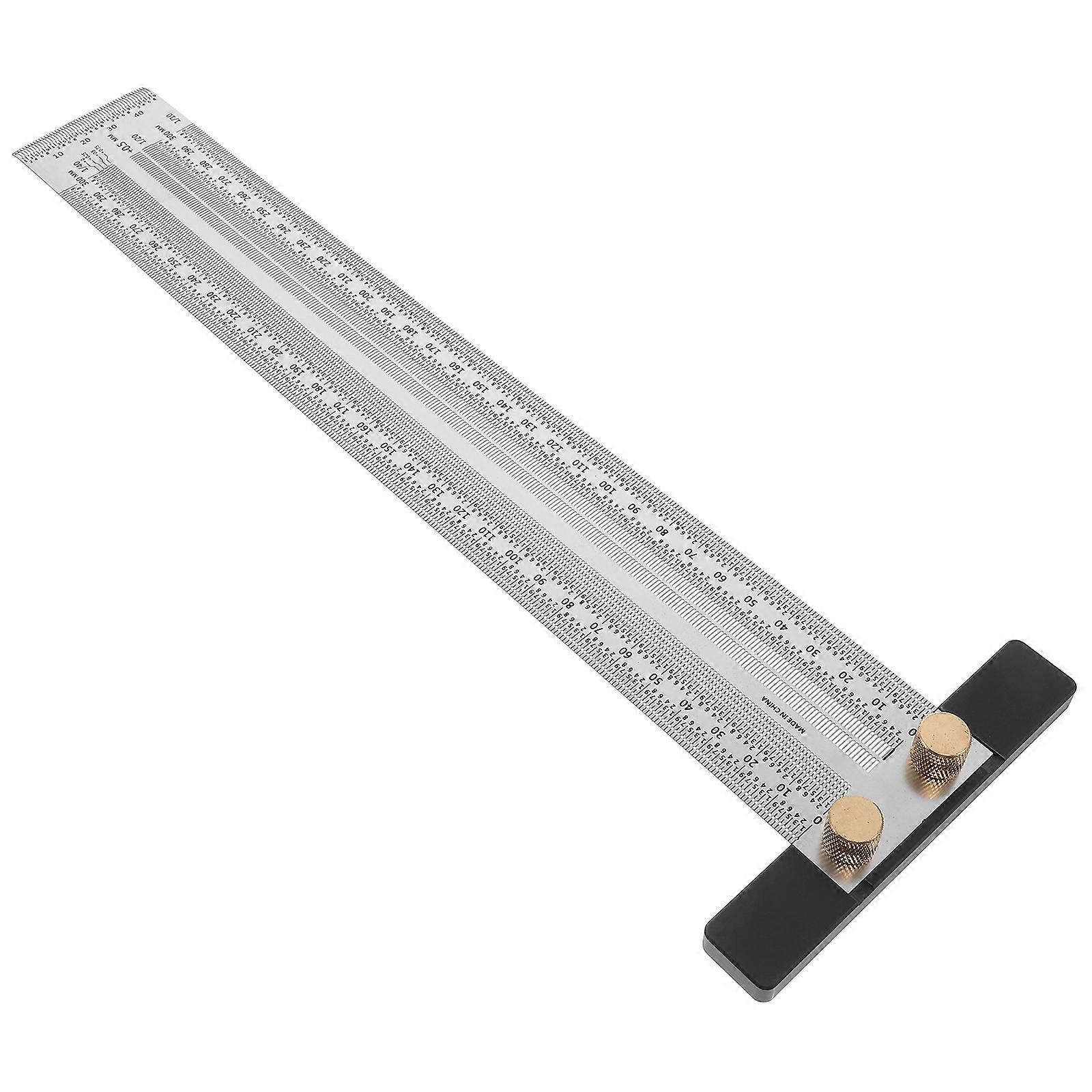 T-Square Ruler Woodworking Ruler 300mm Scribing Line Gauge Carpenter Measuring Tools for Precision Wood Carpentry Projects Workshops Home Improvement