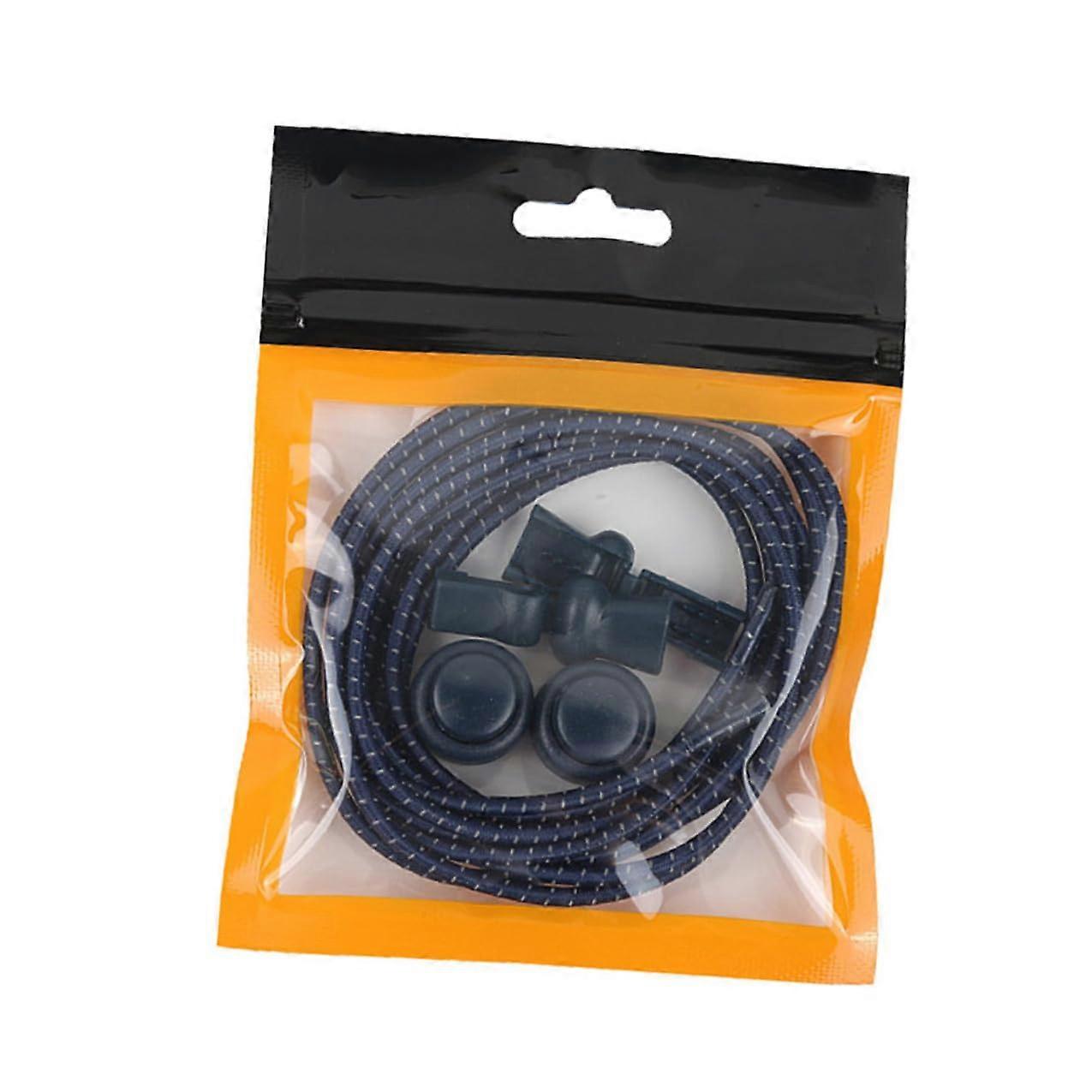 Reflective Elastic No Tie Shoelaces for Running Hiking Climbing Jogging Night Safety Navy Blue