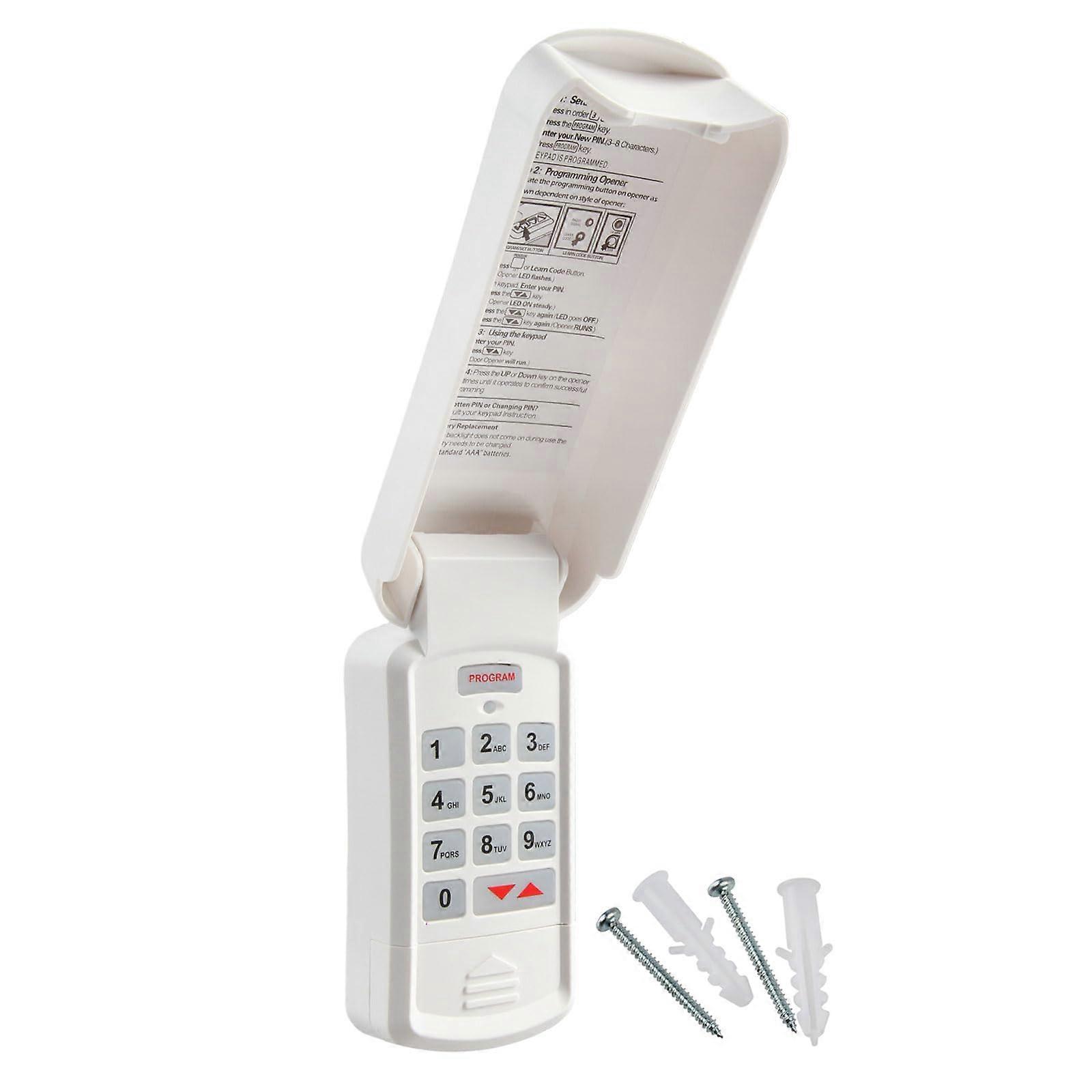 Keyless Wall Mount Garage Door Remote Keypad with Learn Button for Compatible Garage Door Openers