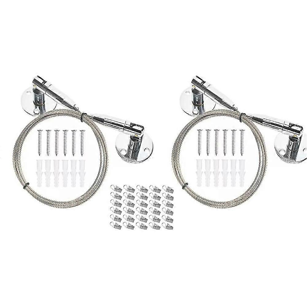 Kids Artwork Display System - 6.5 Ft Adjustable Self-Locking Wire with 30 Clips for Art,Curtains,and More