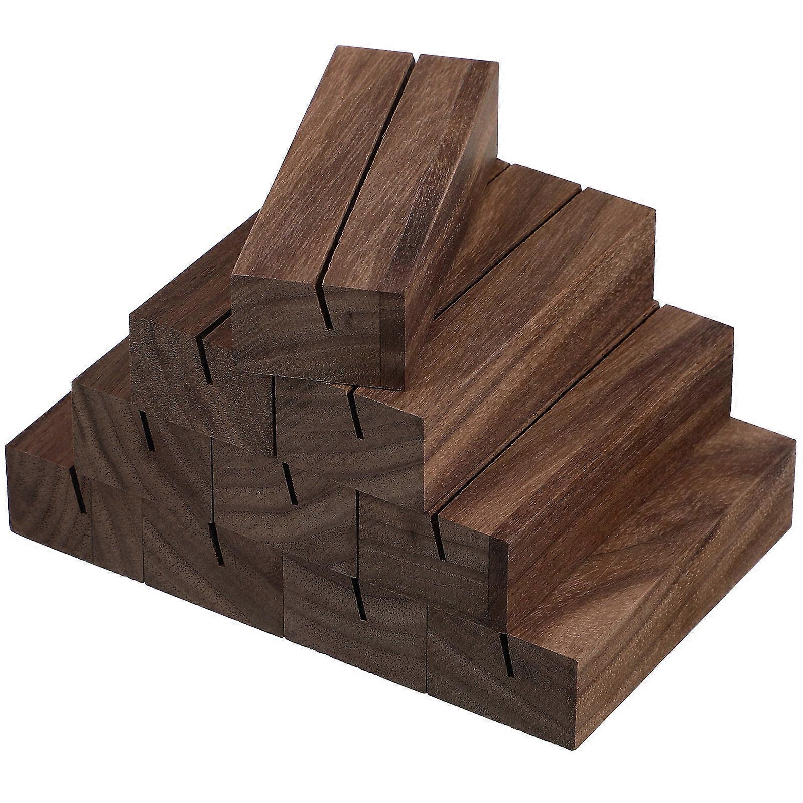 Tischkartenhalter aus hellbraunem Holz, 12er-Set