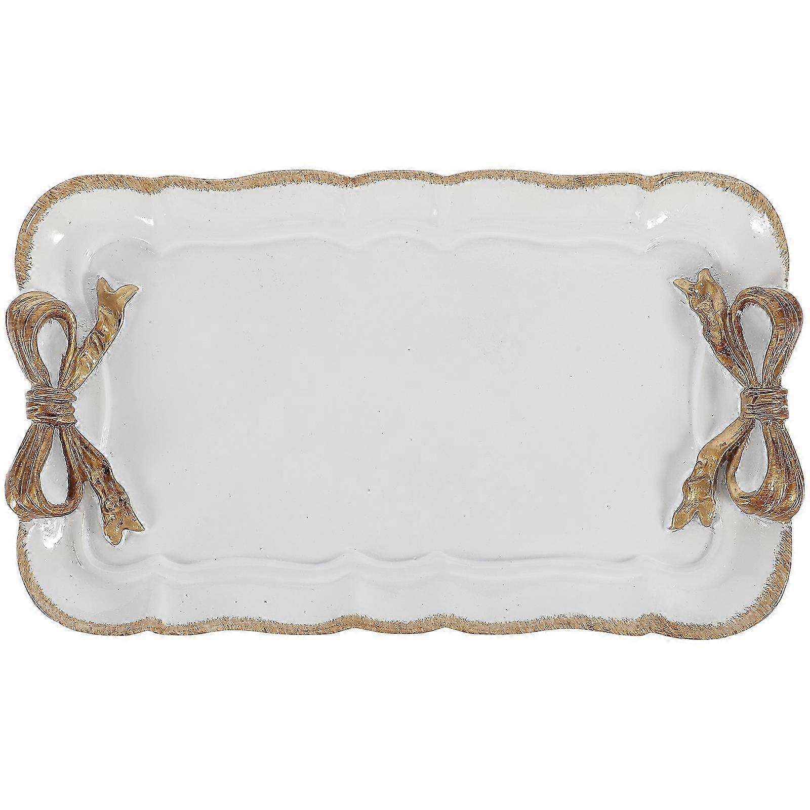 Serving Platter Rectangular Tray Resin Bowknot Dessert Serving Tray Tableware Tray