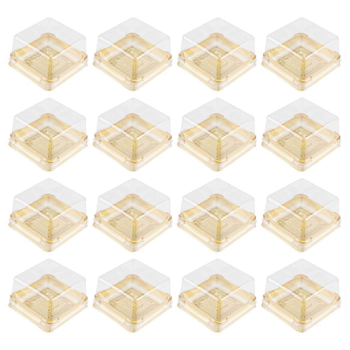 Square Plastic Box Clear Bakery Boxes Protection Wedding 100Pcs