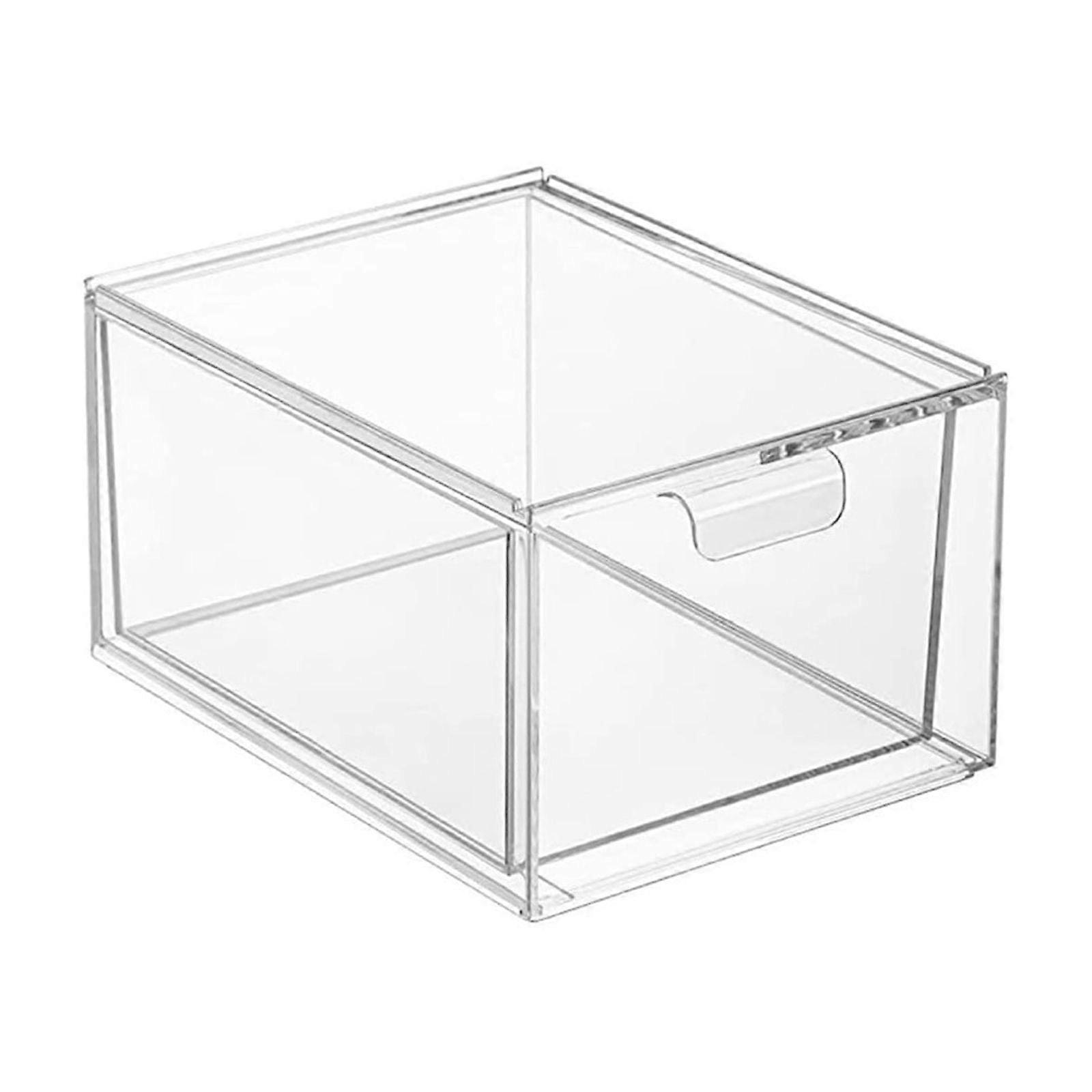 Kdkad Stackable Makeup Organizer, Transparent Acrylic Storage Drawers Compatible with Vanity, Bathroom, Cabinets, Pantry