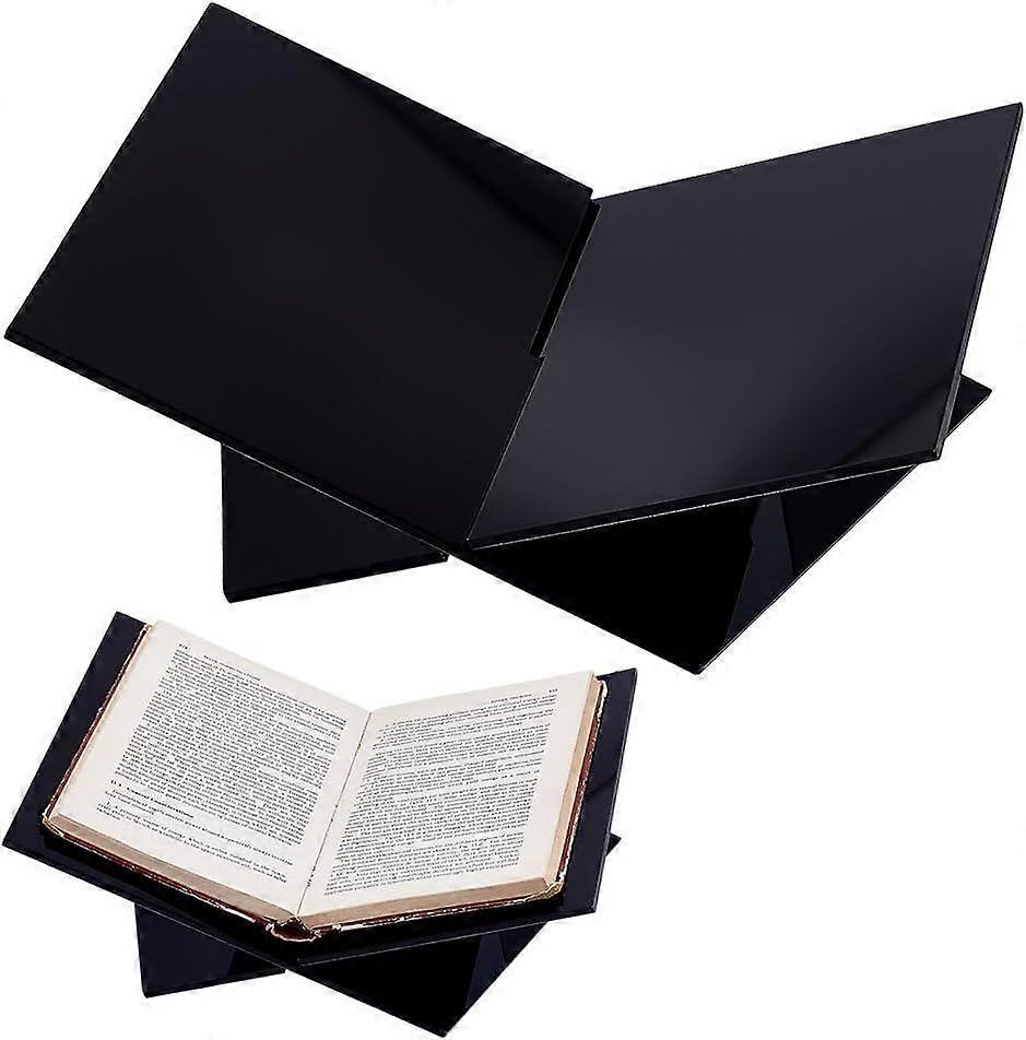 Acrylic Book Stand Large Black Book Stand Open Bookstand for Display and Reading Cookbooks Coffee Table Book Stand for Art Books Magazines Kitchen Hom