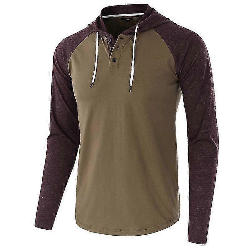 Men Hoodies Patchwork Pullover Color Block Sweatshirts