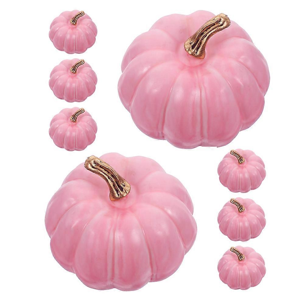 Artificial Pumpkin Pink Decorative Model for Party Decoration 8Pcs Set