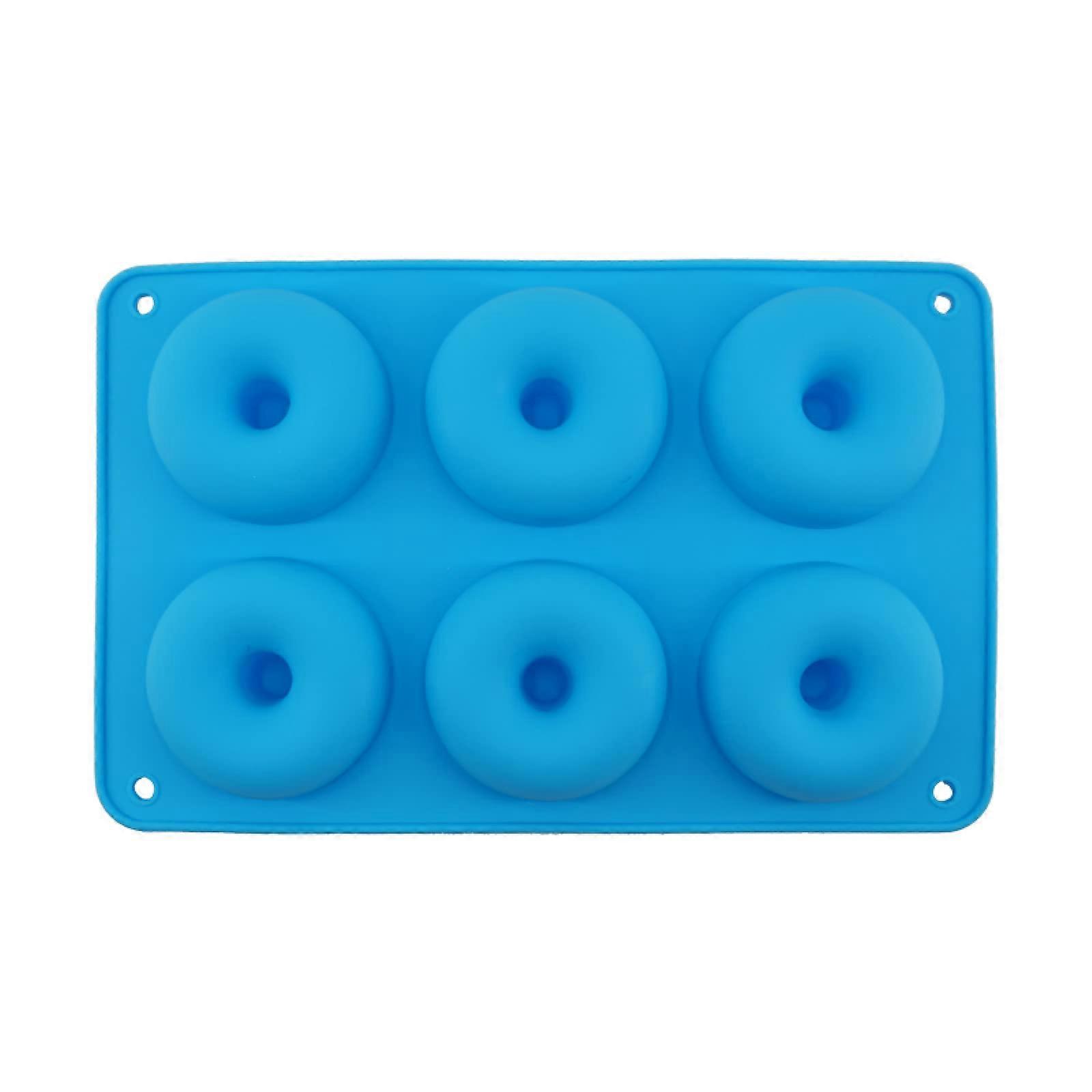 Silicone Baking Pan Set Nonstick Easy Release Donut Molds Food Grade Bakeware 4pcs Blue