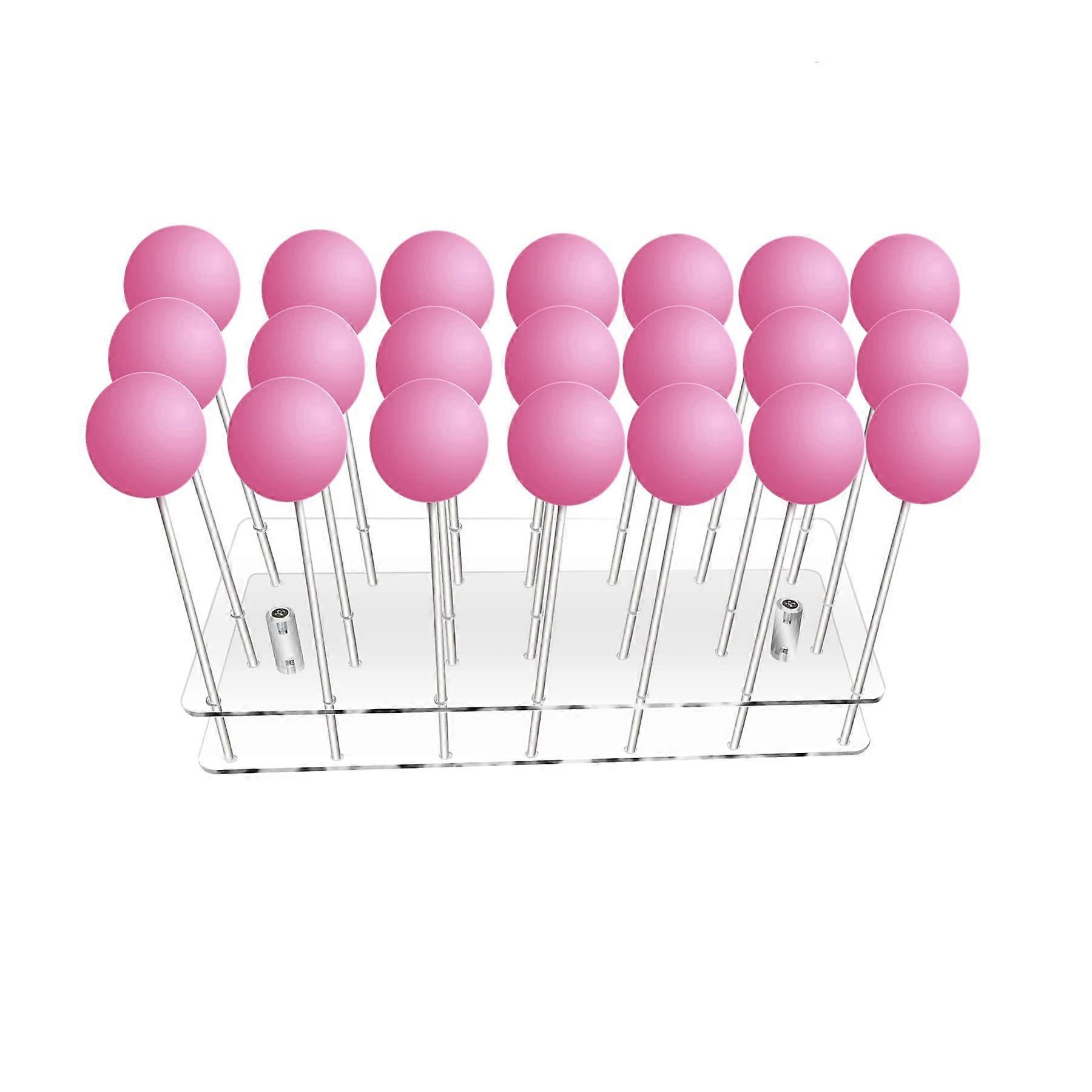 21 Hole Clear Acrylic Cake Pop Stand with Tiered DeepHole Design for Parties and Weddings
