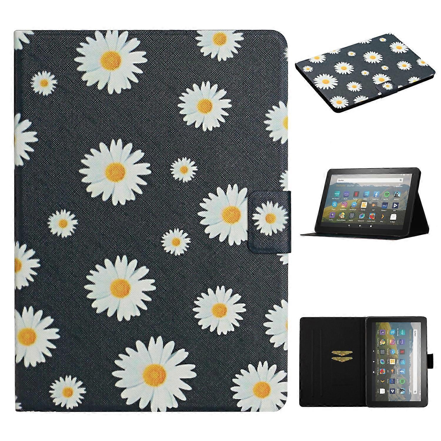 Colored Drawing Flower Smart Leather Tablet Case For Amazon Kindle Fire Max 11