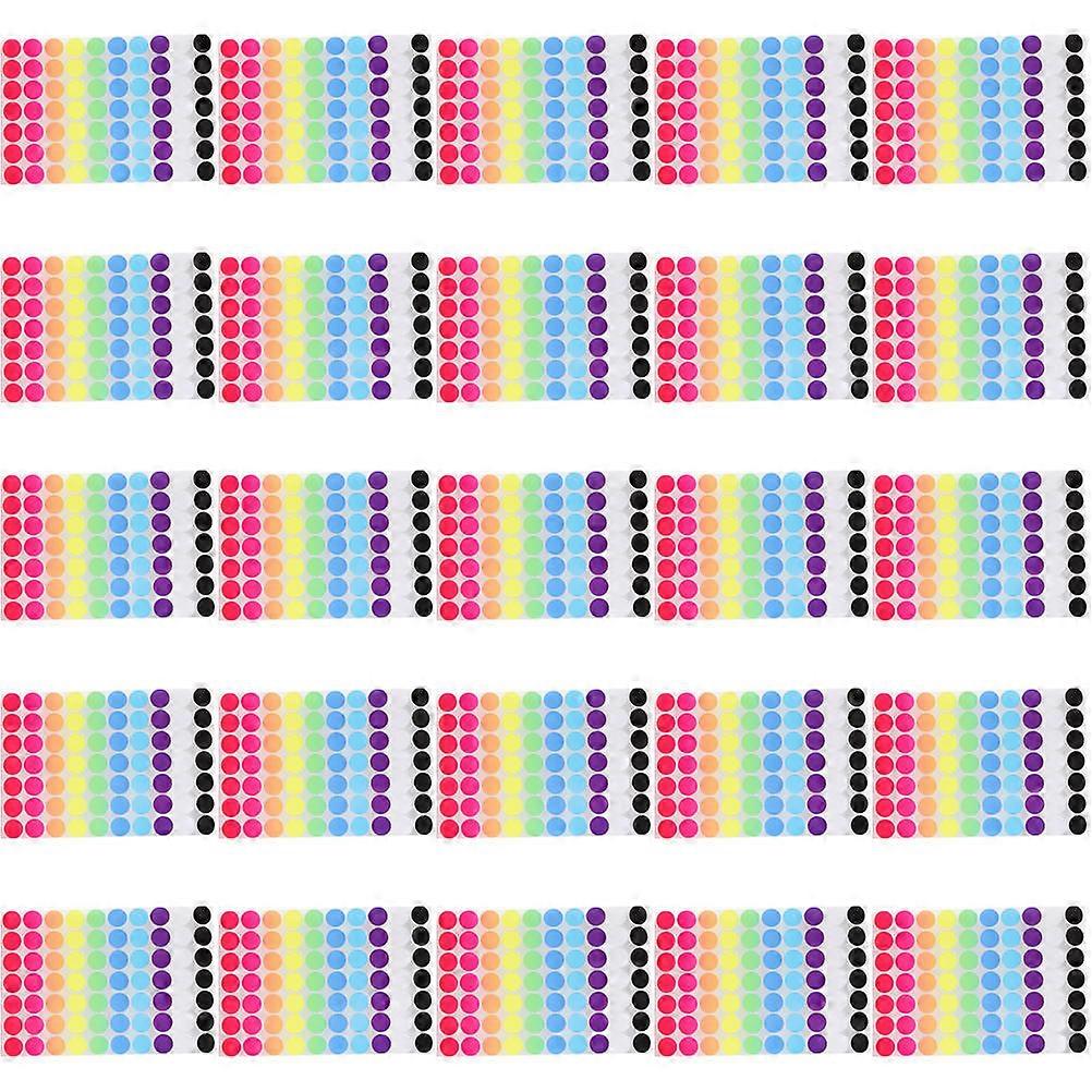 25 Sheets of Round Colored Dot Stickers Adhesive Color Coding Labels for Classification