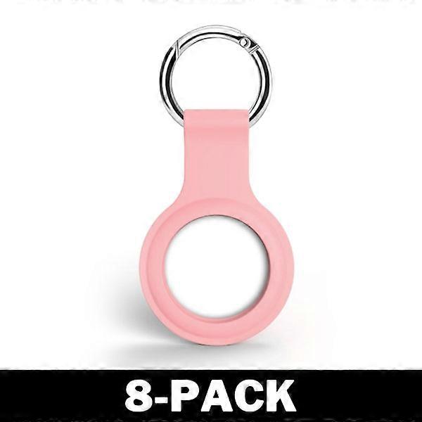 Airtag compatible with Apple Case Silicone With Keychain Pink 8-Pack