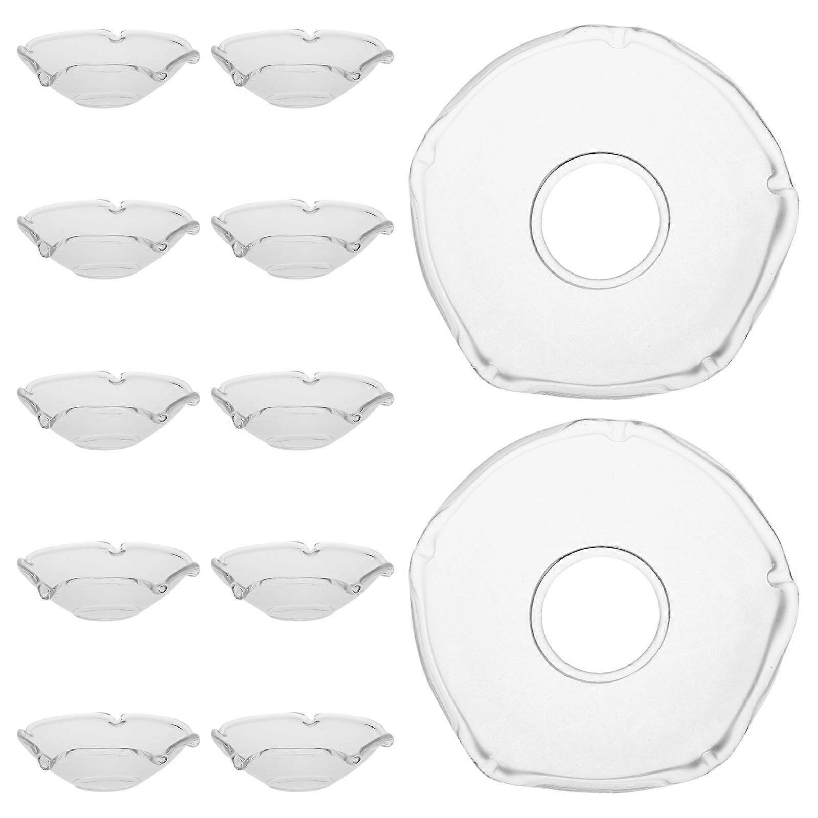 12Pcs Candle Drip Protector Glass Wax Holder for Home Table Use