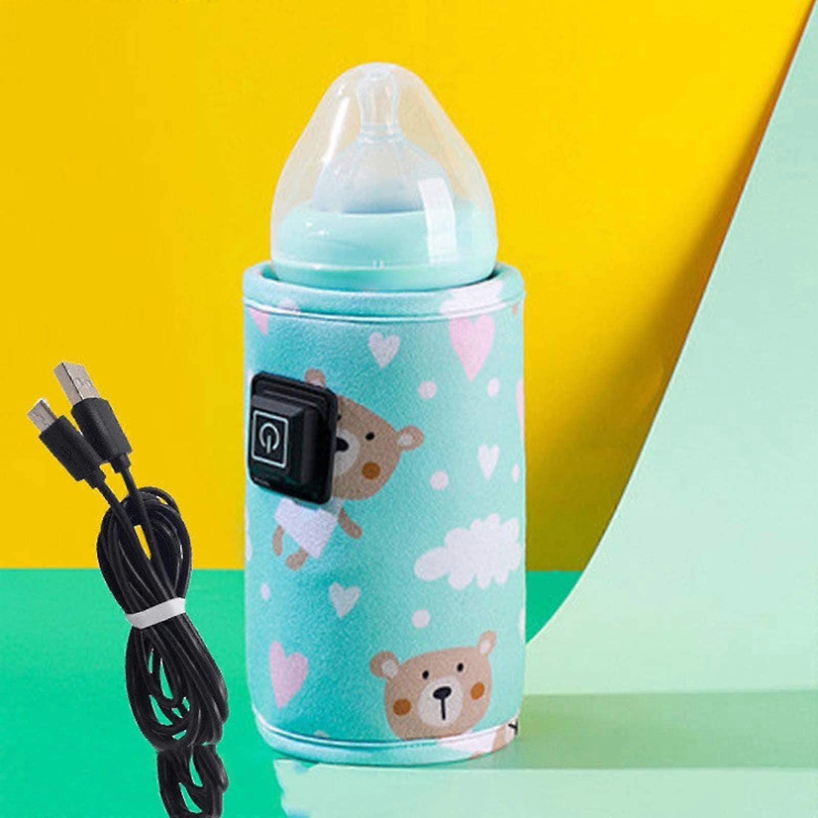 Portable Bottle Warmer for Travel, Rechargeable USB Baby Milk Warmer with Constant Temperature, Battery-Powered Heating Bag, compatible with Car