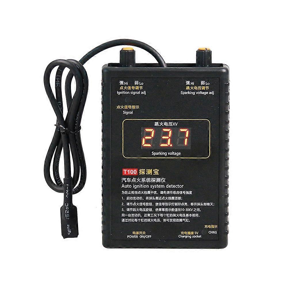 T100 Auto Ignition System Detector for 12V 24V Ignition System to Test Ignition Signal and Spark Voltage