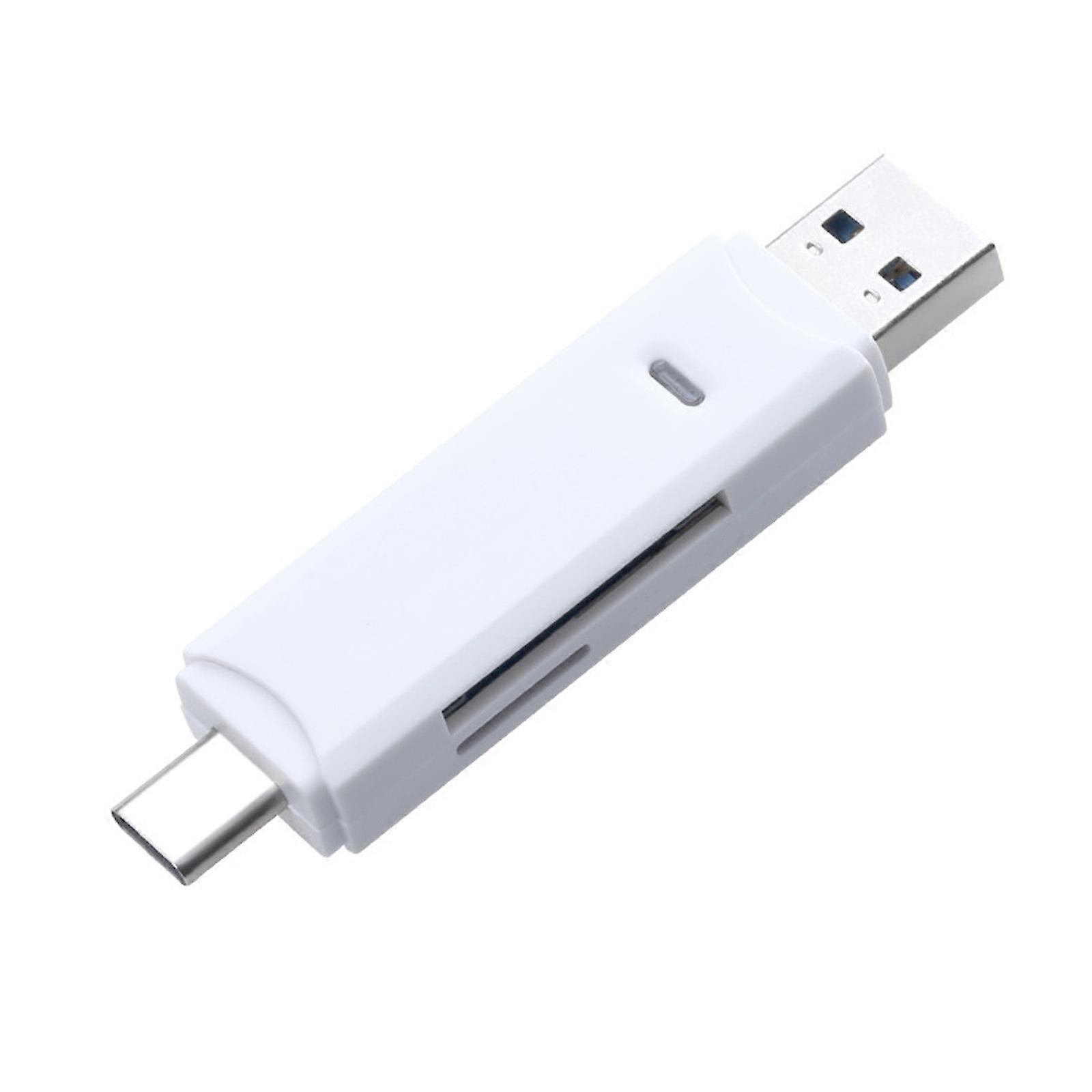 Efficient USB Storage Solution USB 3.1 Type C & USB A Speed Data Transfer ABS USB Stick with Type C & USB Port  for PC  White