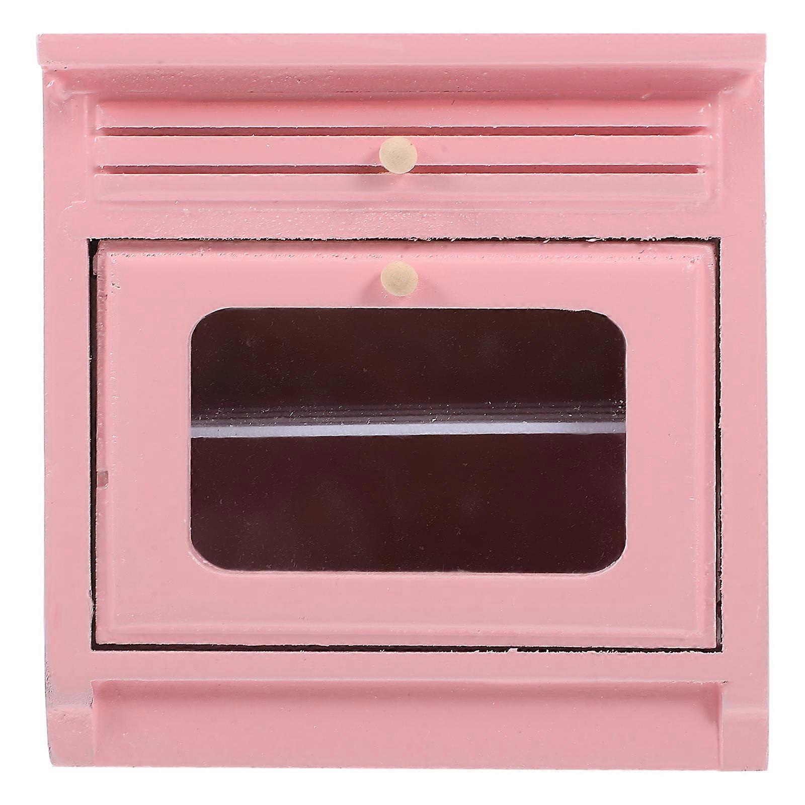 Mini Kitchen Model Dollhouse Cooking Bench for Decoration Pink