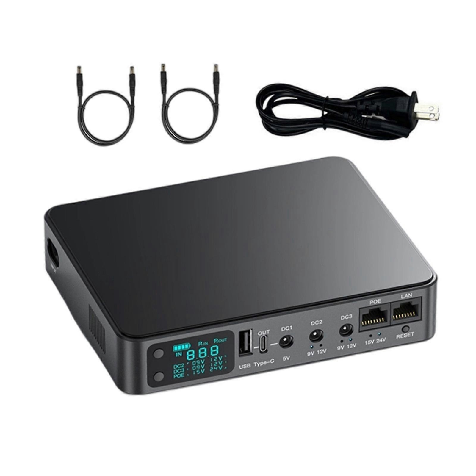 10400mAh/18000mAh Uninterruptible Power Supply with Screen Display for Home Electronics Supports 5V 9V 12V Output Multicolor