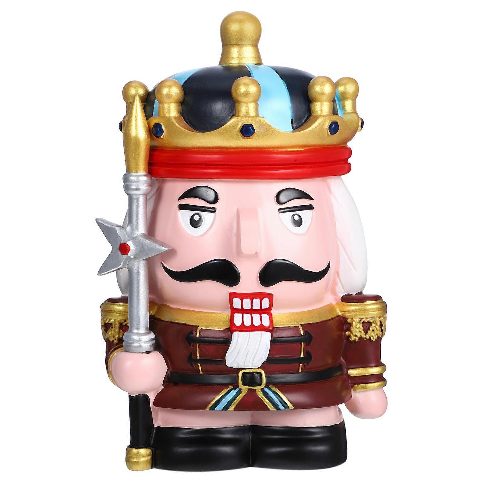 Resin Nutcracker Piggy Bank Coin Holder For Home Decor And Savings Education In A Unique Design With 1Pack