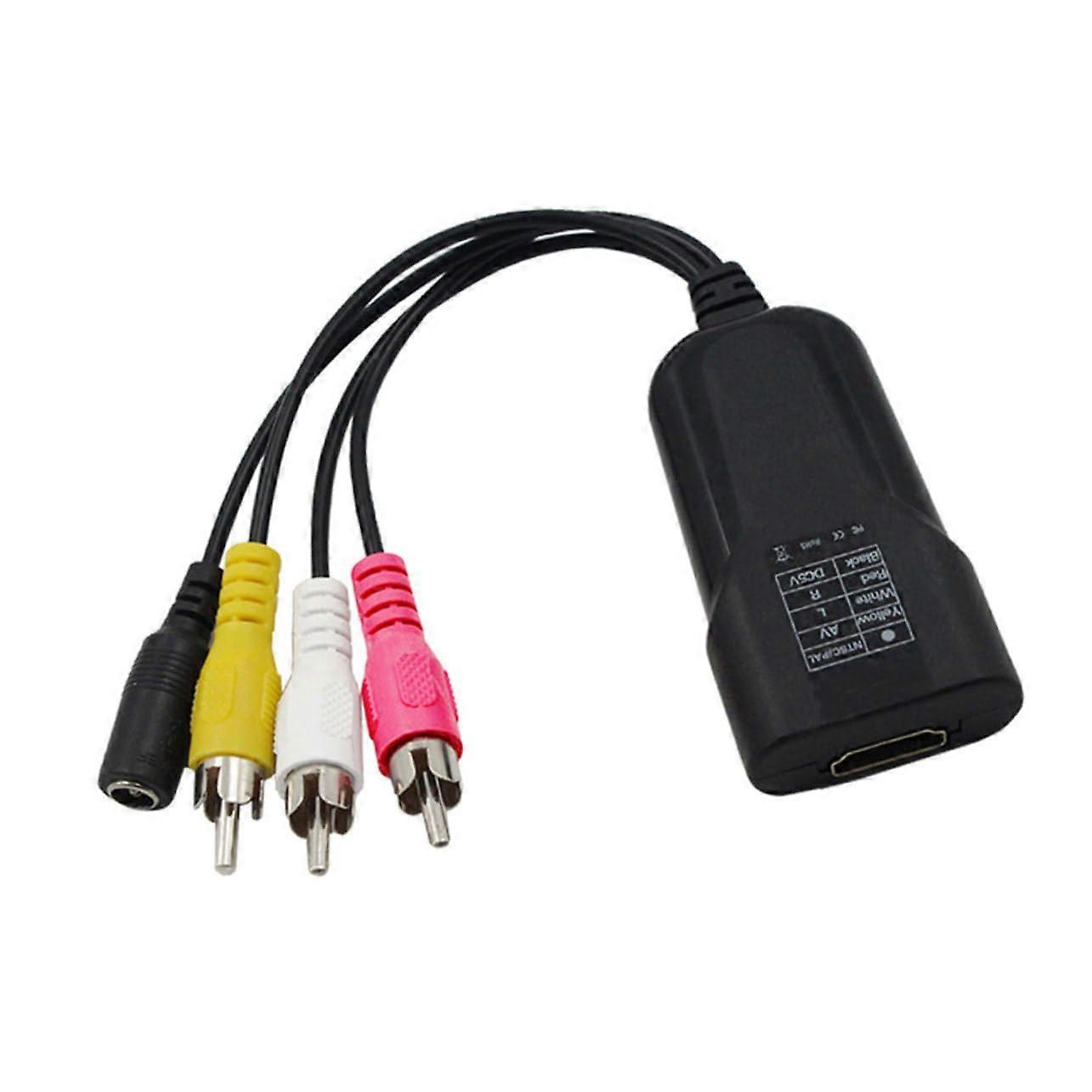 Converter Adapter Cable NTSC PAL TV Output Compatible Plug And Play No Driver Needed Compact Black