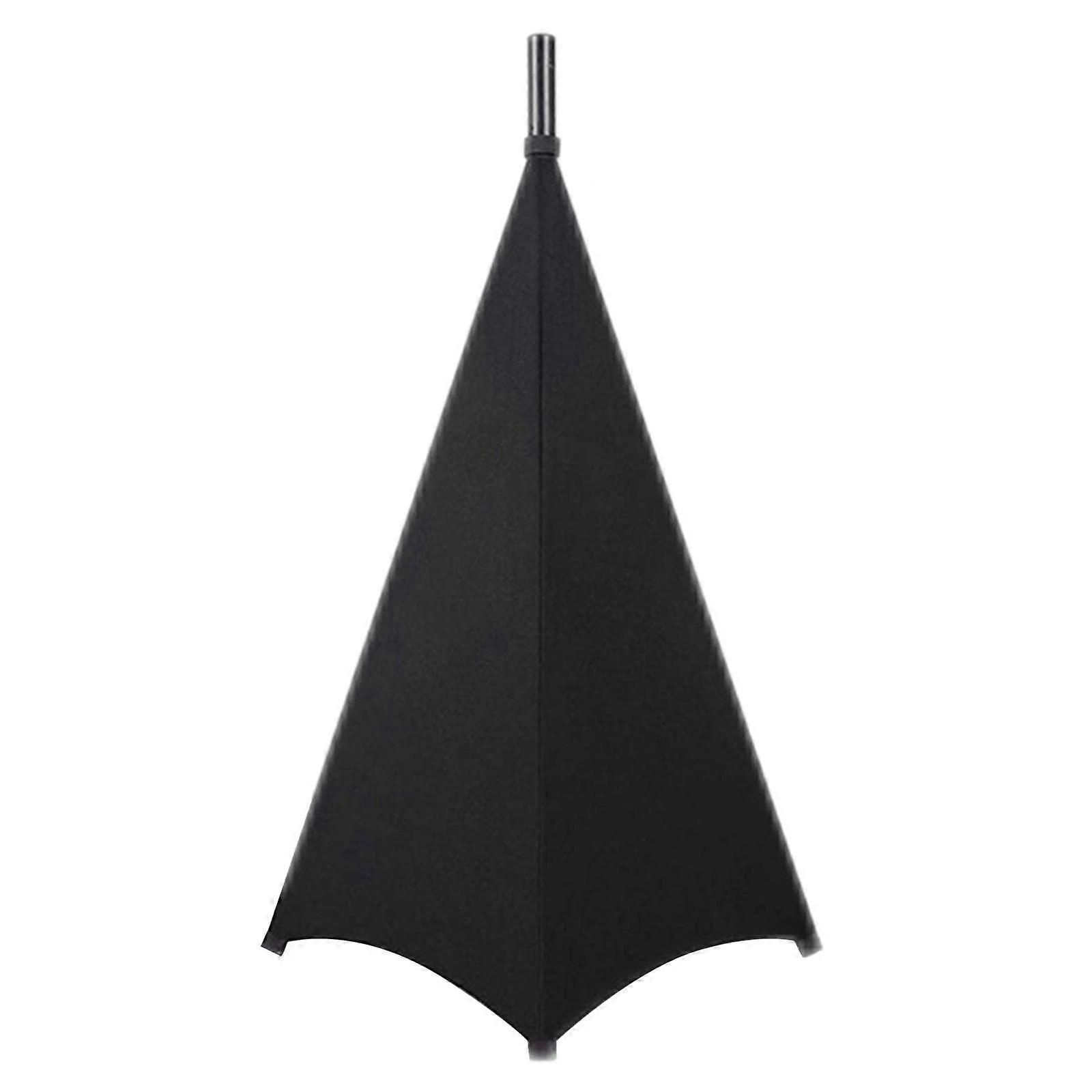 Universal Speaker Stand Cover Stretchable Height Adjustable for Weddings, Black with 3-Sided Design and Durable Fabric