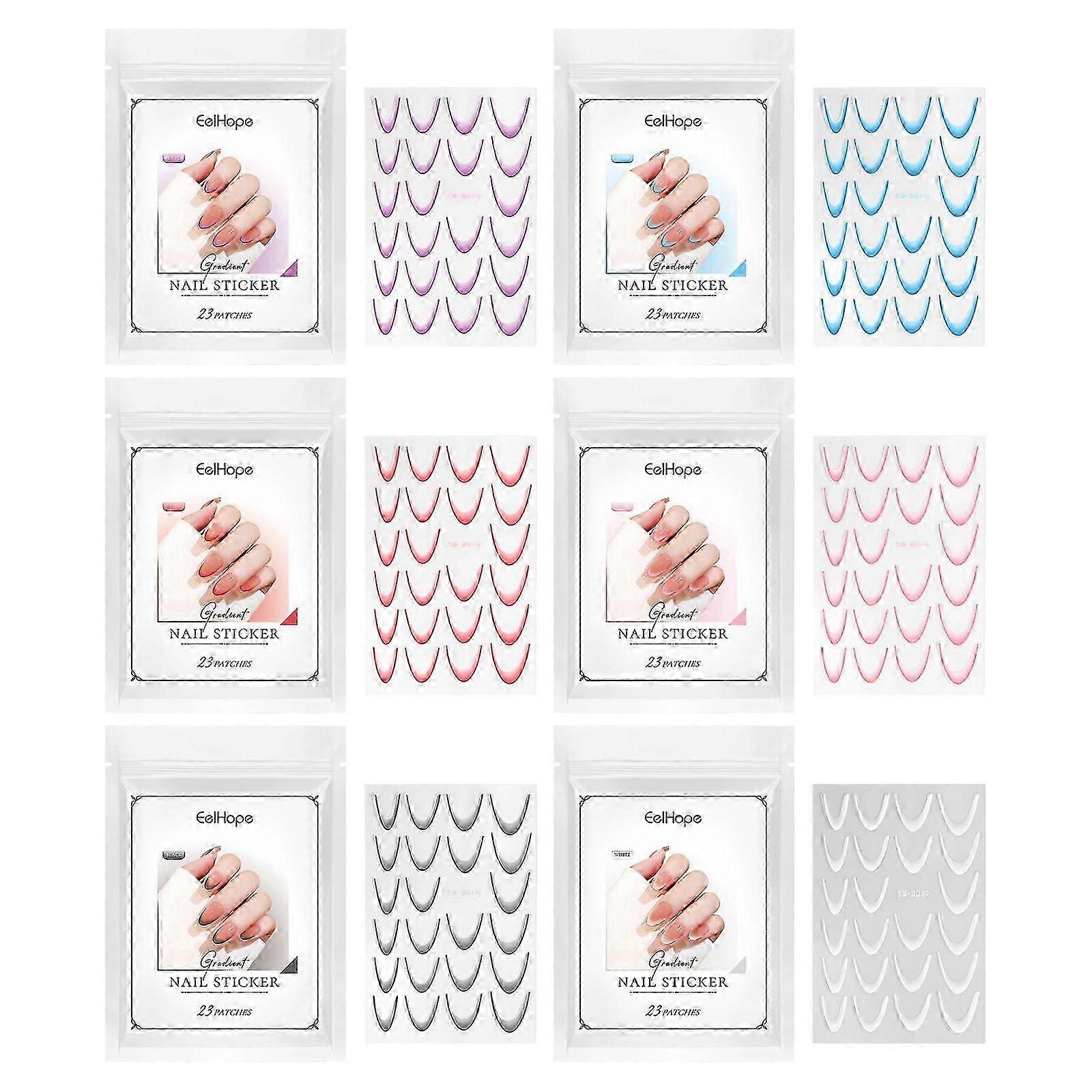 French Gradient Nail Stickers - Waterproof, Scratch-Resistant, Easy to Apply & Long-Lasting