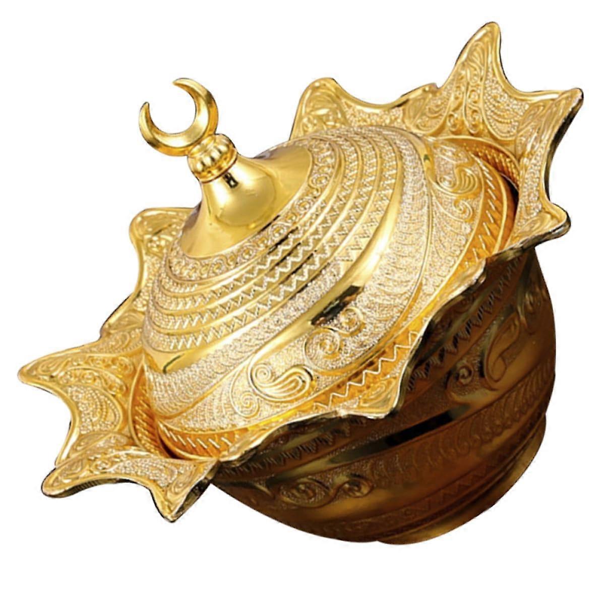 Serving Tray with Lid for Snacks, Large Decorative Candy Dish Bowl, Spiral Pattern for Coffee Table