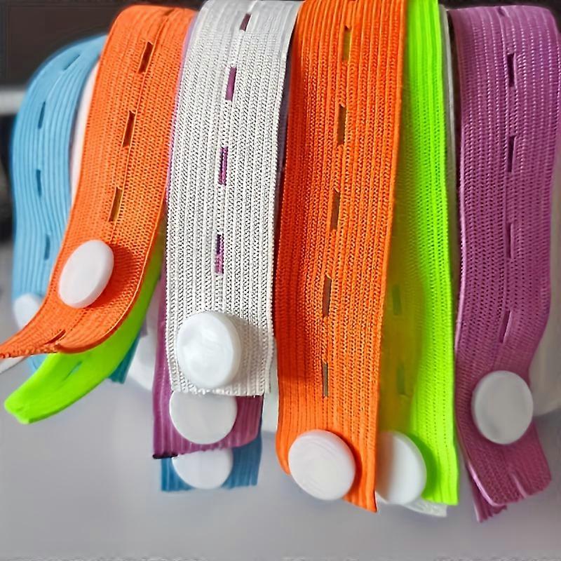 Colorful Elastic Organizer Straps with Adjustable Buttons -Durable Canvas, Ideal for Clothing Storage, Luggage Space Saver