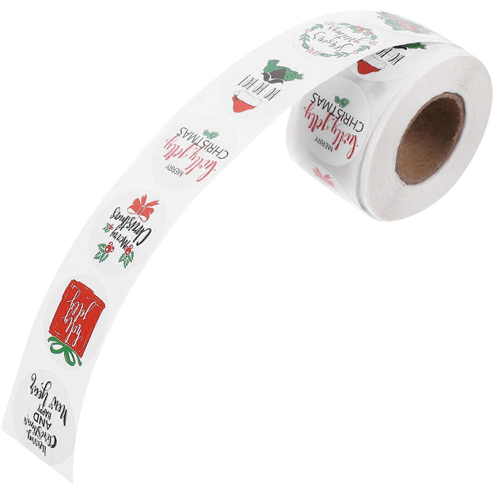 Rectangular Christmas Stickers For Gift Wrapping And Party Decorations Assorted Color Wrapping Multi-purpose 2 Rolls