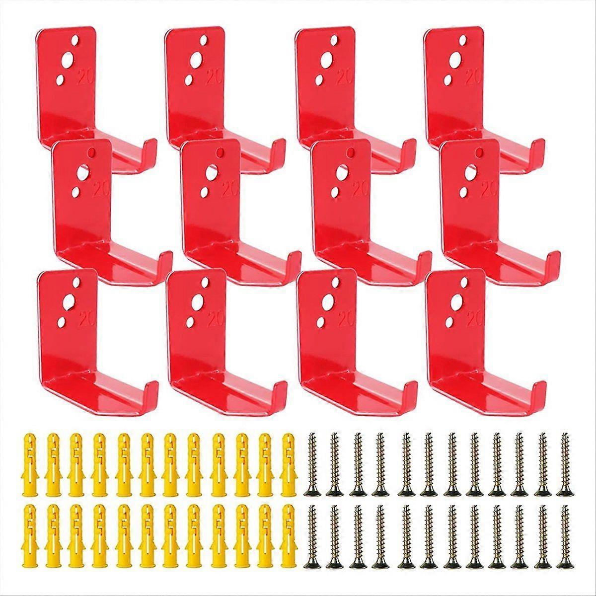 12 Pack Universal Fire Extinguisher Mount Bracket, Wall Hook Hanger for Office/Factory/Home, Support