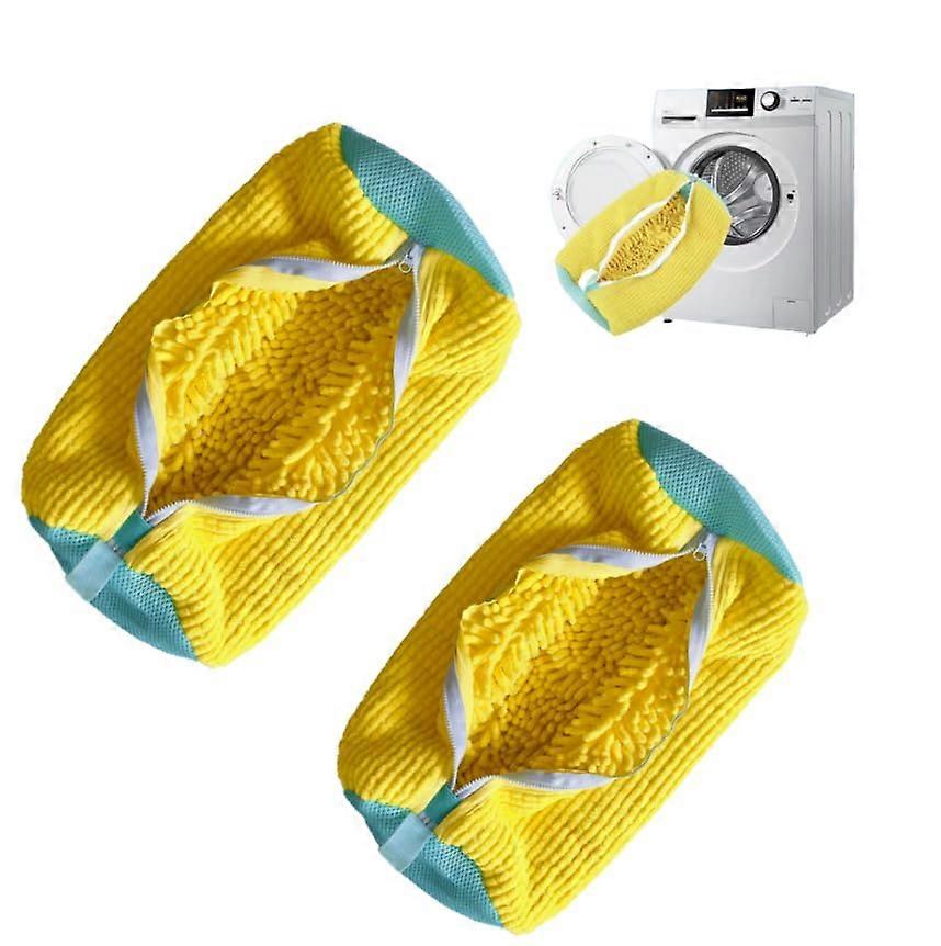 Shoe Washing Bag 2 Pack with Durable Mesh, 360° Deep Cleaning, Sneaker Shape Protection for Washer and Dryer