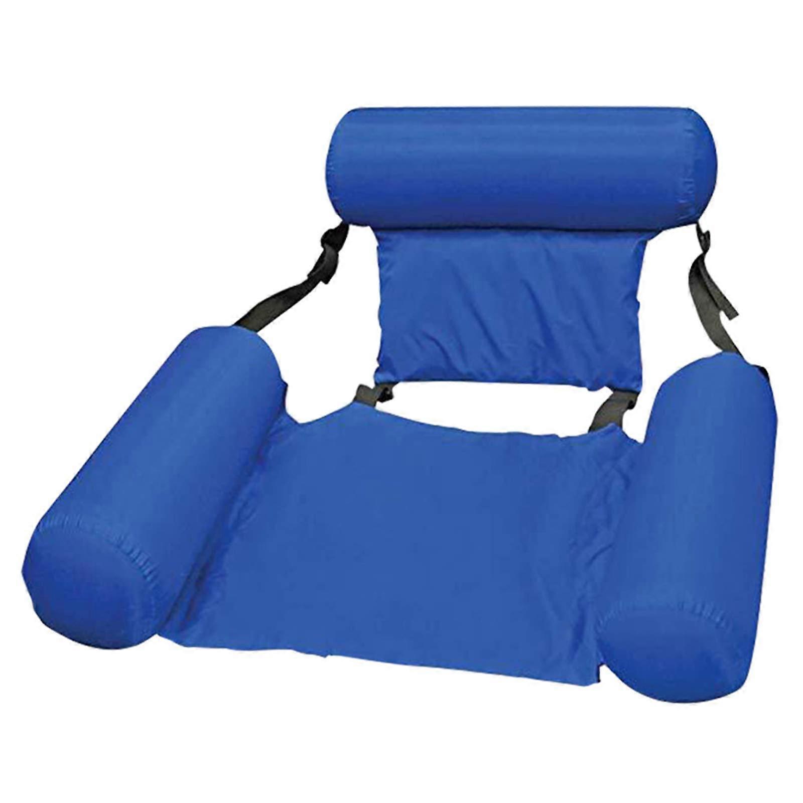Pool Hammock Inflatable Chair with Backrest, Foldable Floating Lounge for Adults, Quick Drainage