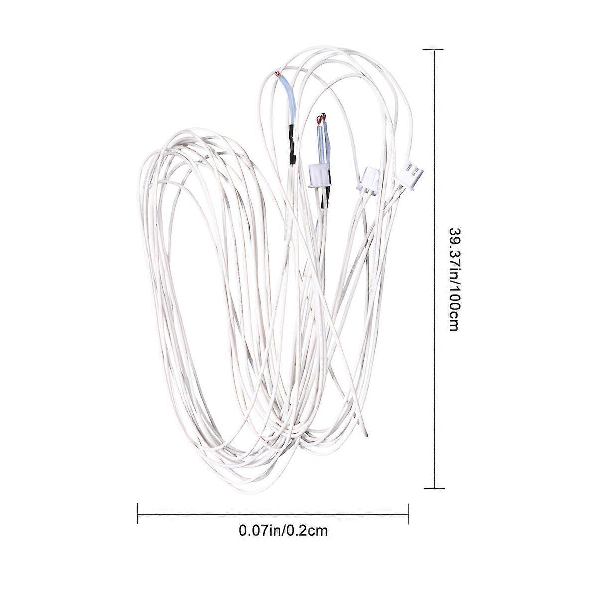 White Thermistor for Heatbed Wide Temperature Range Reliable Operation 3D Printer Core Shooting Machine 100X0.2CM 3Pcs