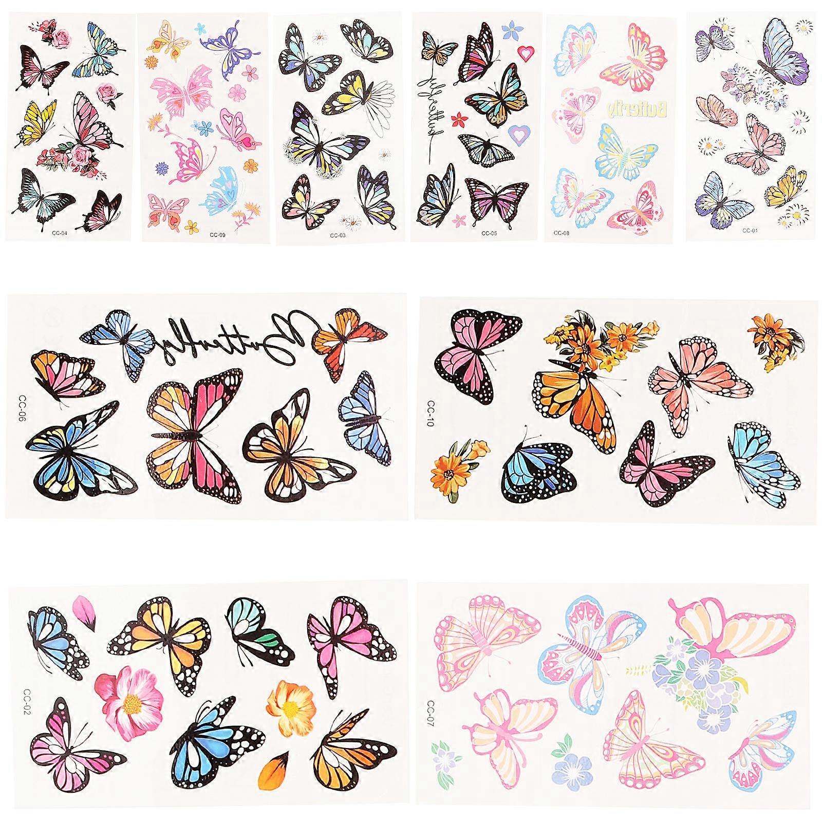 Waterproof Temporary Stickers Women 5x5cm Multi Sheets