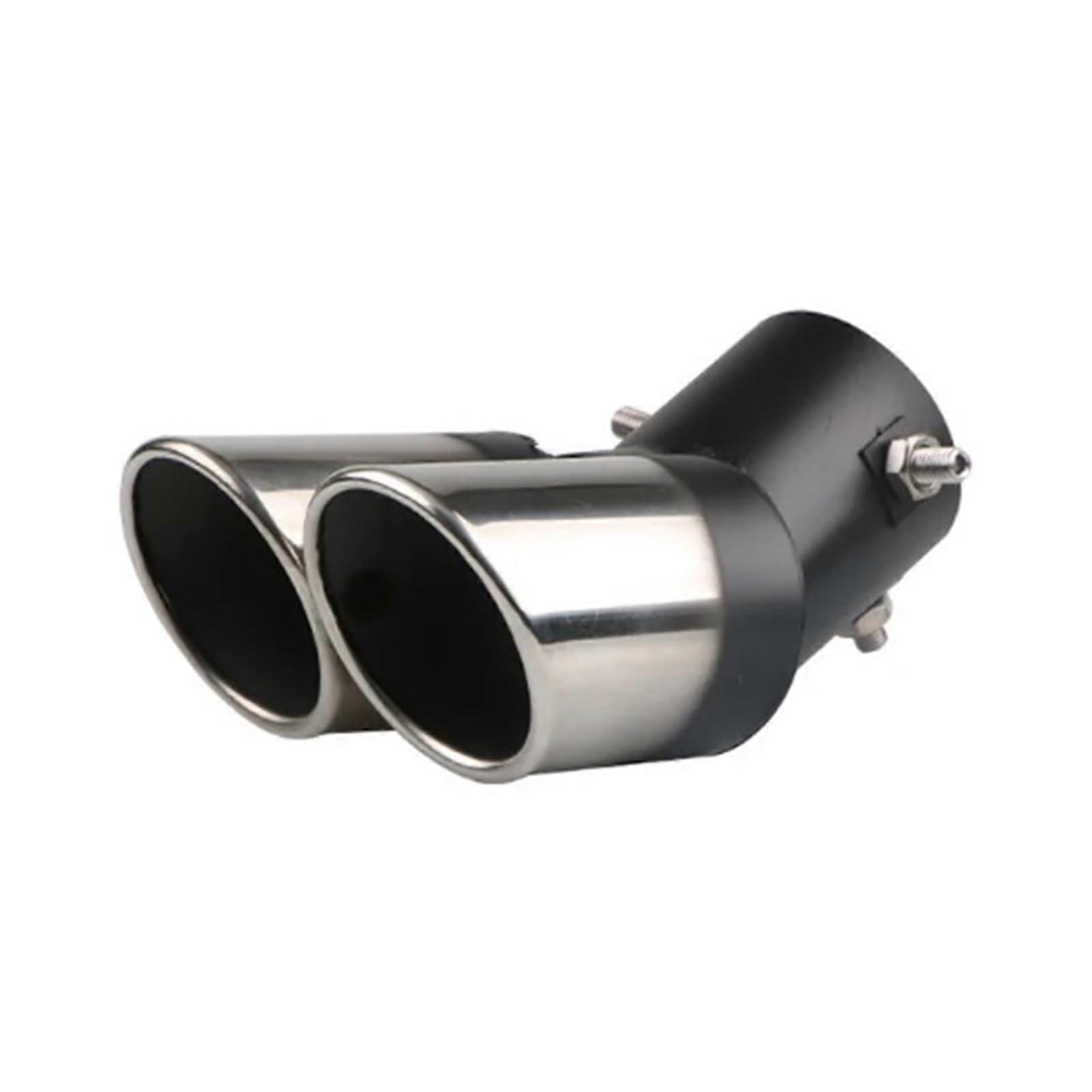 Car Exhaust Tip Stainless Steel Dual Tailpipe Design Enhances Engine Performance RustResistant Universal