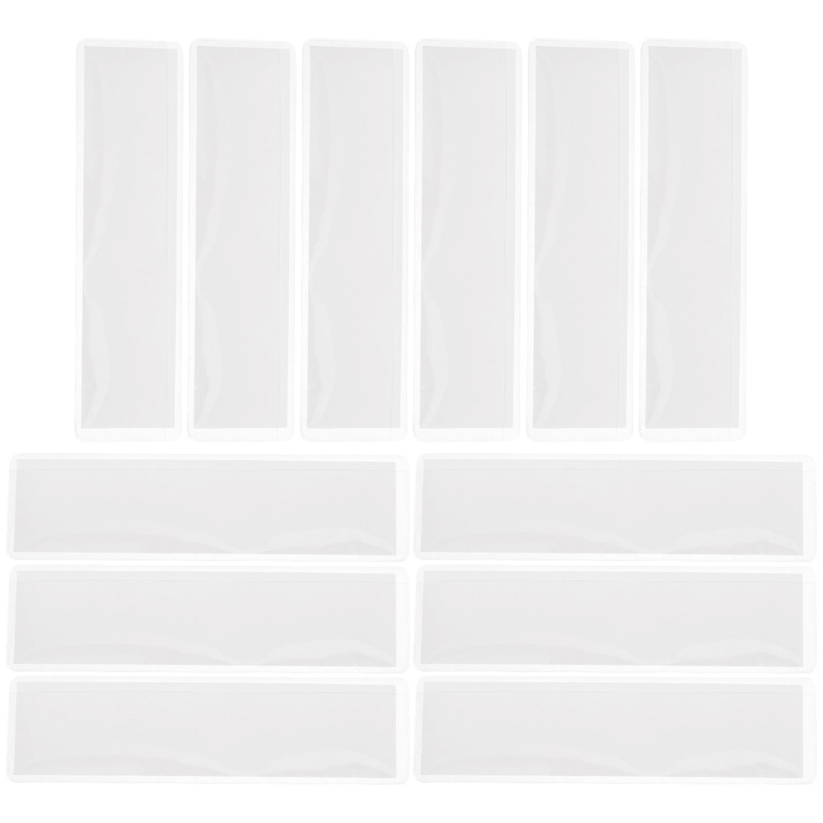 Transparent Card Pockets Adhesive Label Holder for Home Use 1Set