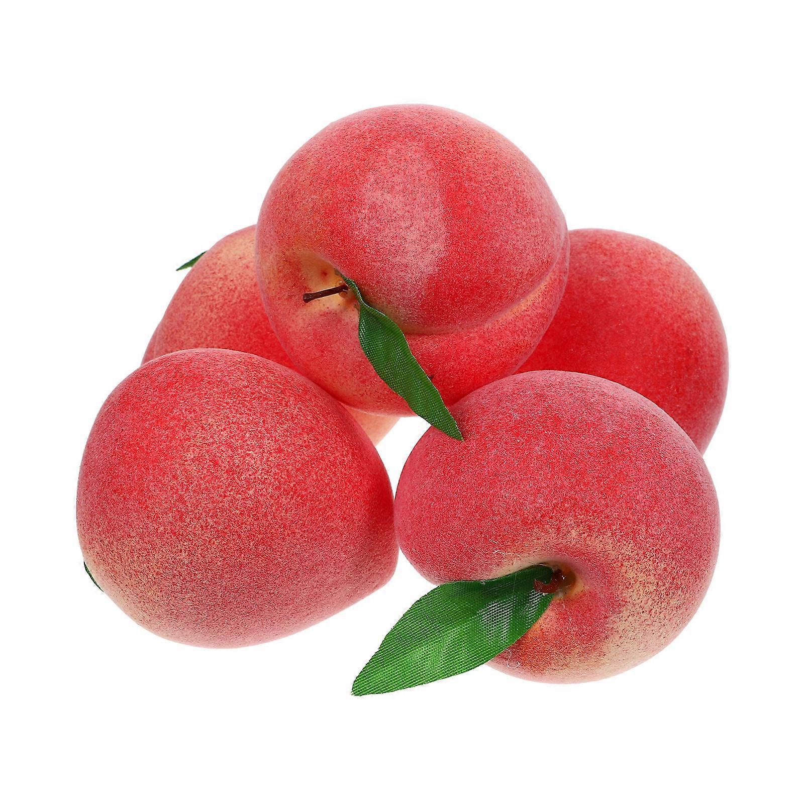 Artificial Peach Decoration Simulated Peach Model for Decoration 5Pcs