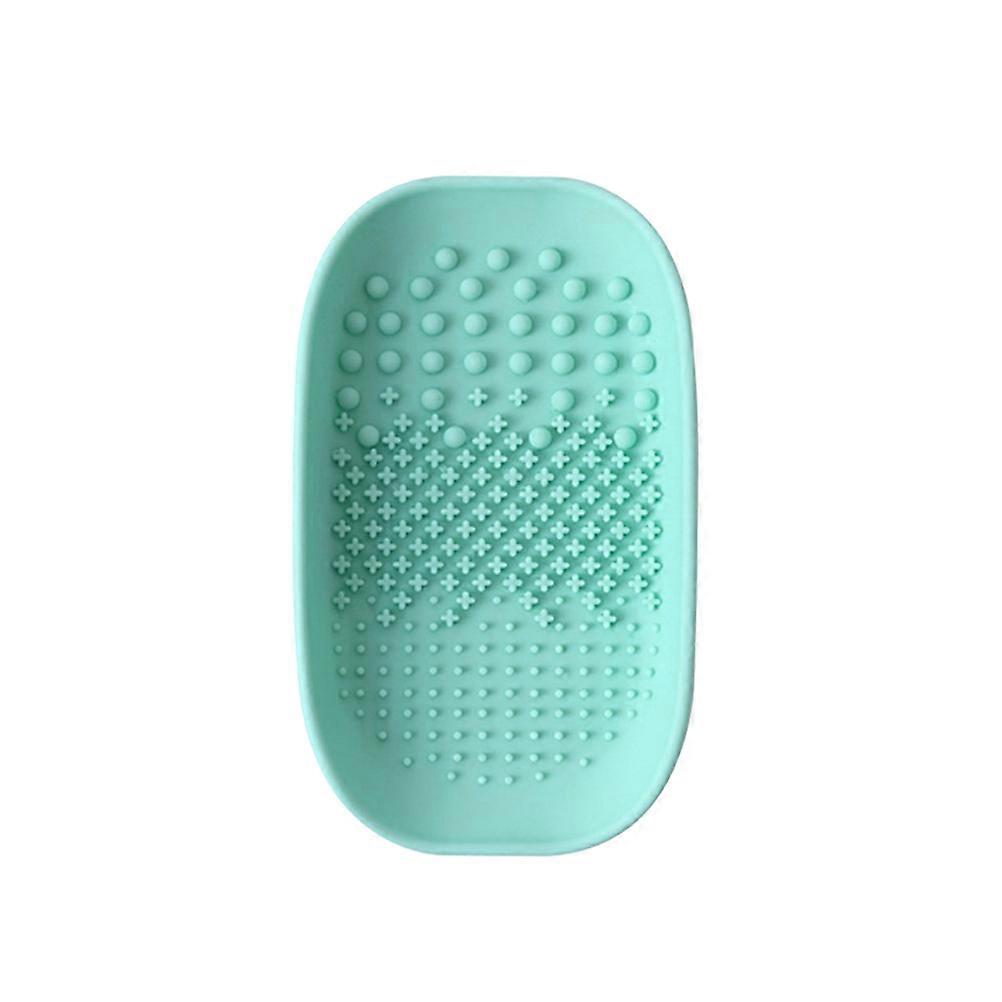 Makeup Brush Clean Mat Handheld Cleaning Pad For Women Green Rectangular Shape 1Pack