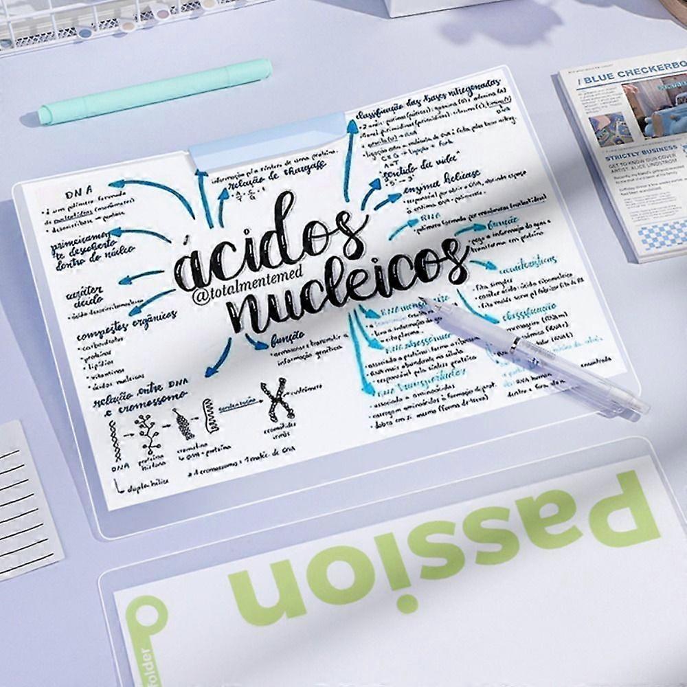 New PP A4 File Folder Side Open-buckle Rotating Test Paper Storage Clip Transparent Contract Folder School Office