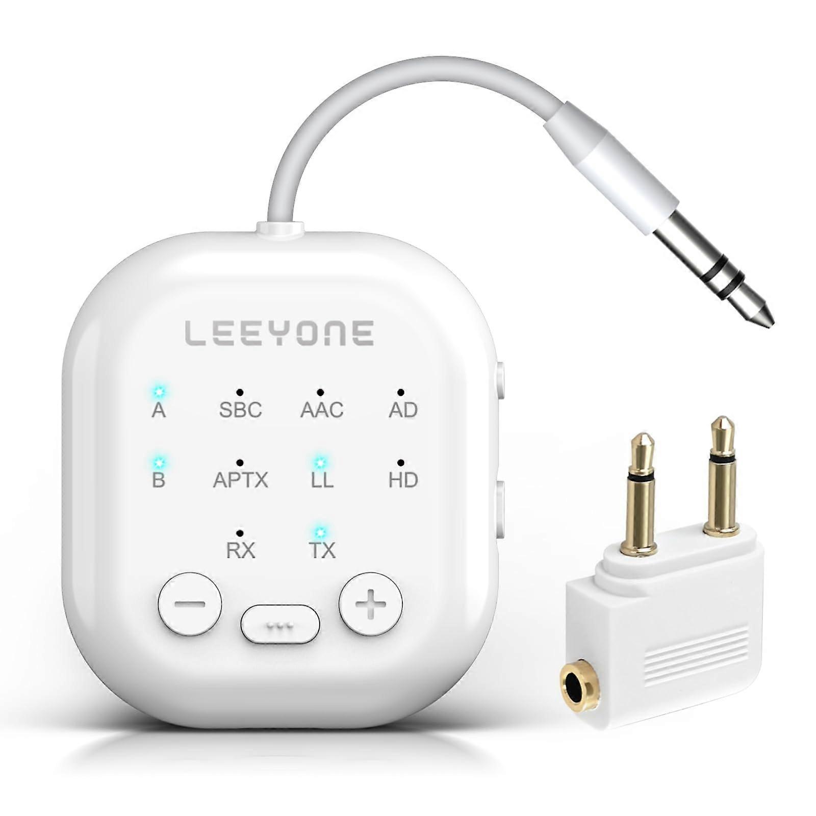 Bluetooth 5.4 Transmitter Receiver with Low Latency, Dual Pairing, aptX HD, for Airplane TV PC