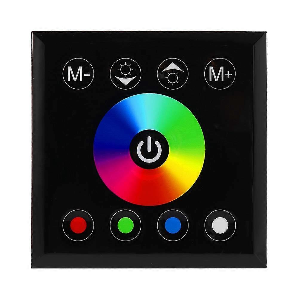LED Strip Light Controller RGBW Wall Mounted Touch Panel Dimmer Switch Black 64 Million Colors