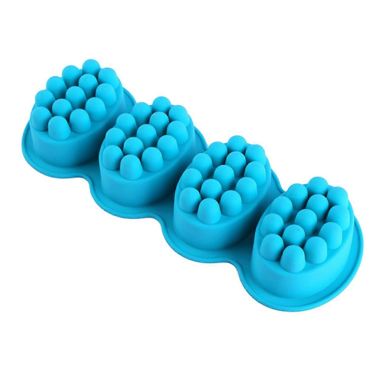 4Cavity Silicone Soap Mold Round Design for Handmade Soap and Cake Baking, NonStick