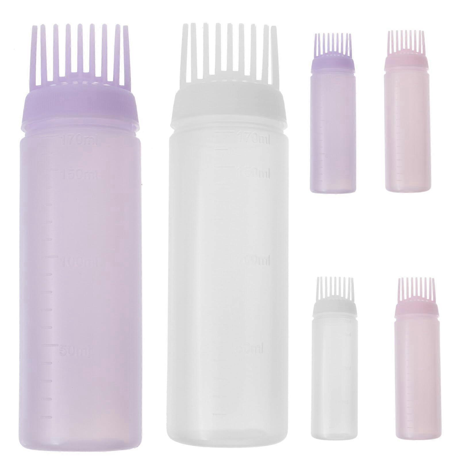 Hair Dye Applicator Bottle Set with Precise Root Comb, Refillable and Lightweight for Stylists