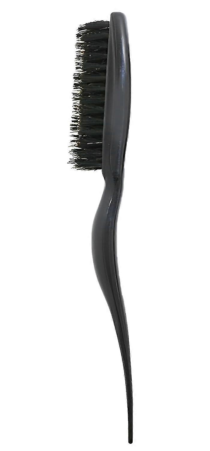 Boar Bristle Teasing Hair Brush with Tail Comb for Backcombing, Styling and Sectioning  Black