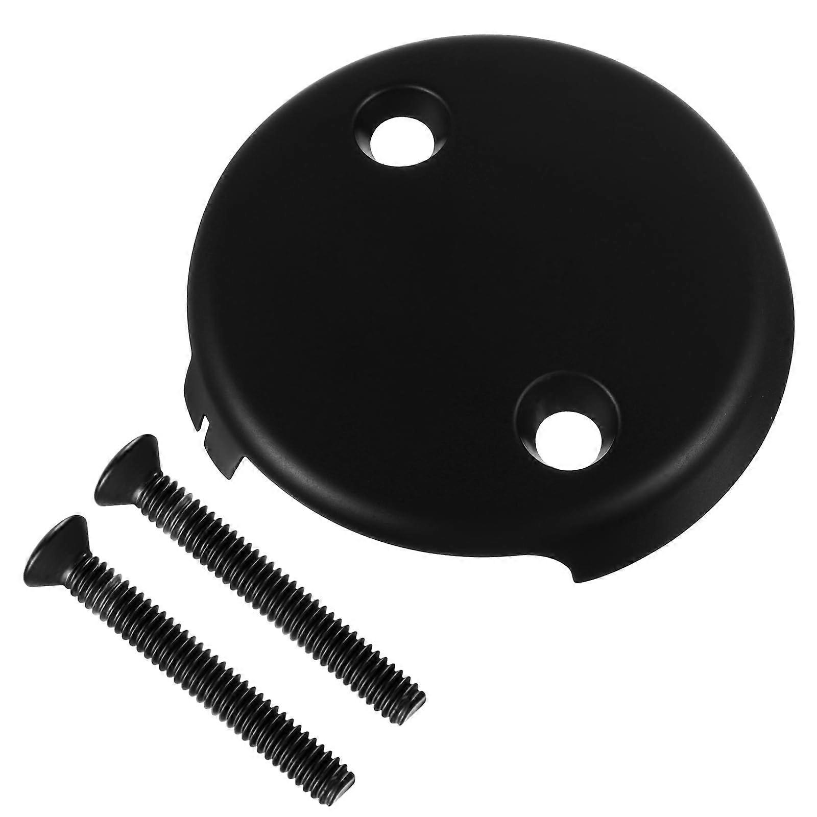 Black Two Hole Bathtub Overflow Drain Cover Replacement, RustProof, Increase Water Level