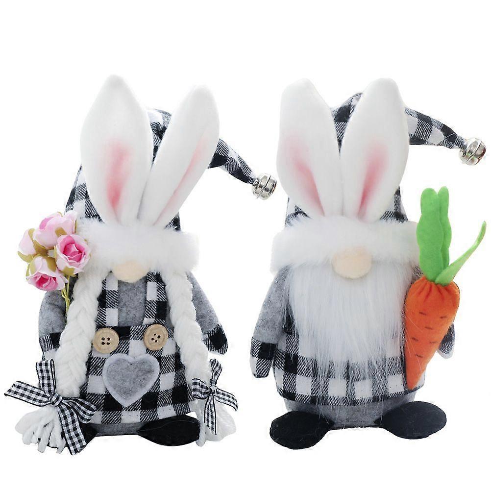 2Pcs Easter Decorations Easter Gnomes Plush Easter Bunny Gnome Doll Holiday Table Decor